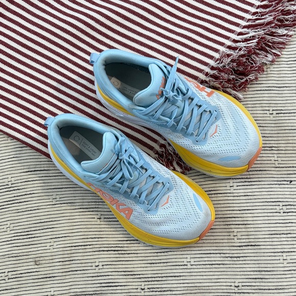 Hoka Light Blue and Yellow Athletic Shoes - Picture 2 of 11